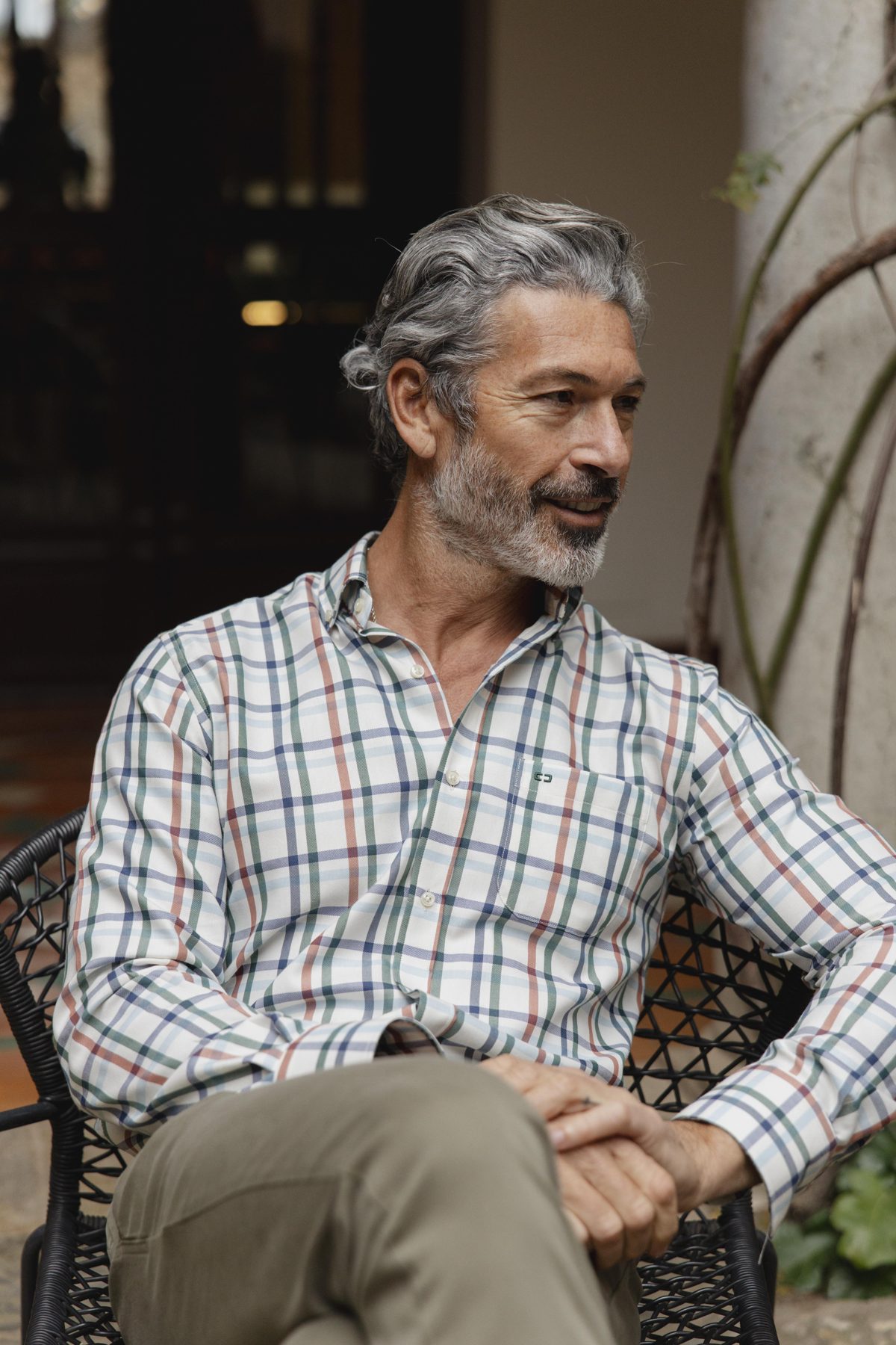 Carlos Córdoba checked shirt